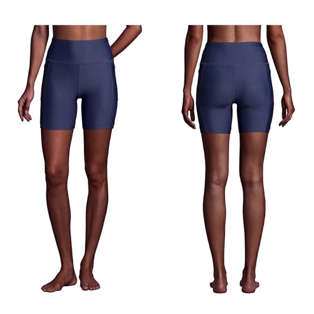 Land’s End Standard Size biker 6” inseam shorts swim black Small
